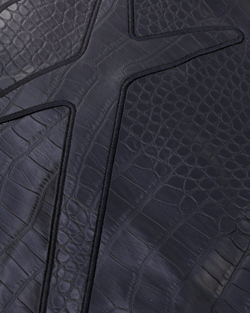 Loiter Atmosphere PU Leather Bomber Jacket Black