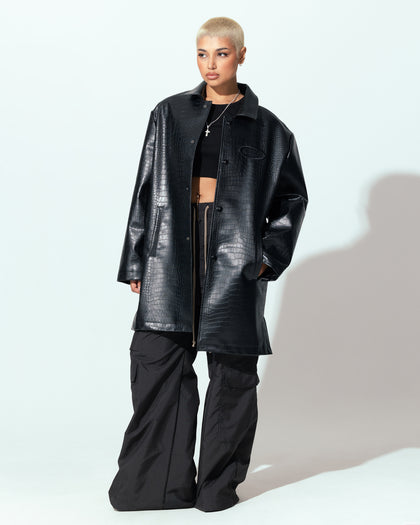 Loiter Atmosphere Trench Coat Black