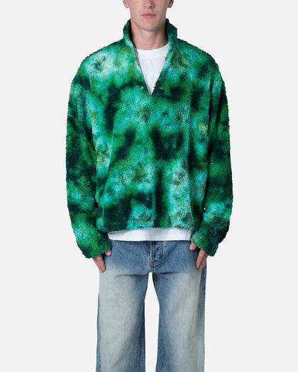 MNML Tie Dye Sherpa Pullover Sweater Green