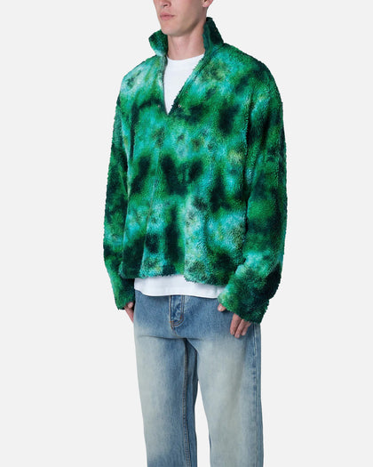 MNML Tie Dye Sherpa Pullover Sweater Green