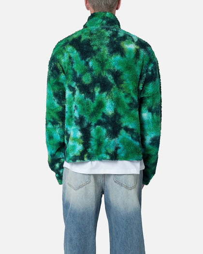 MNML Tie Dye Sherpa Pullover Sweater Green