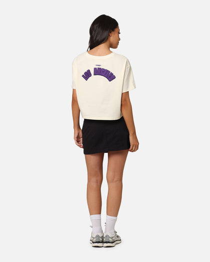 Pro Standard Women's Los Angeles Lakers Triple Tonal Cropped Boxy T-Shirt Eggshell