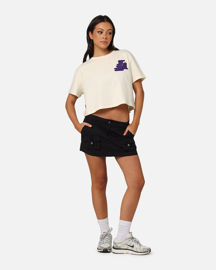 Pro Standard Women's Los Angeles Lakers Triple Tonal Cropped Boxy T-Shirt Eggshell