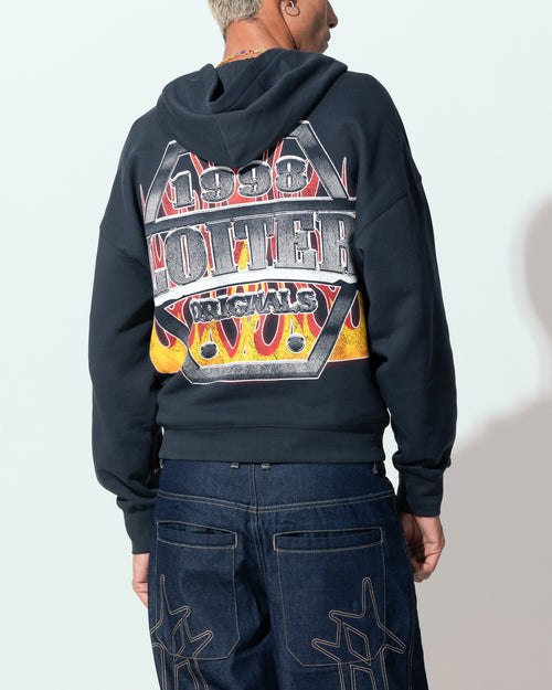 Loiter Motor Zip Hoodie Charcoal