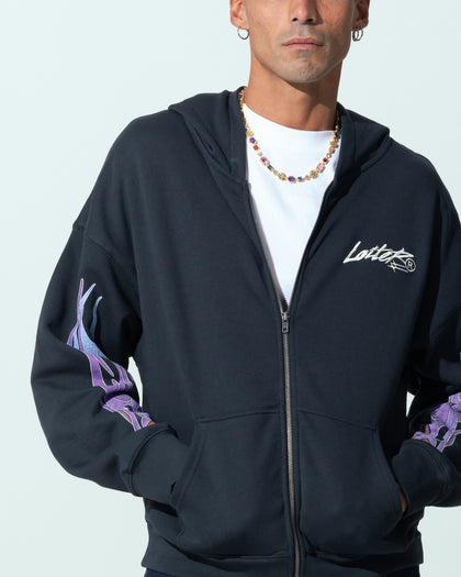 Loiter Motor Zip Hoodie Charcoal