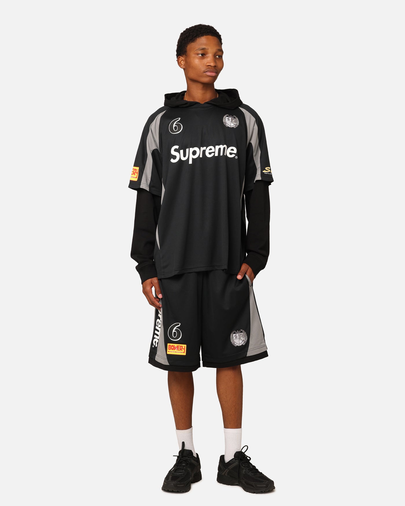 ウェア Supreme Hooded Soccer Jersey black 23FW Buy Supreme Hooded Soccer Jersey 'Black' - FW23KN37 BLACK | GOAT