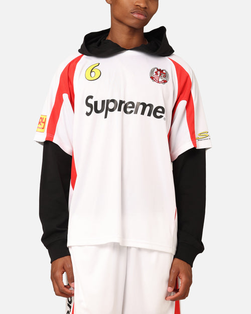 Supreme Hooded Soccer Jersey White