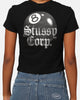 Stüssy Women's 8 Ball Corp Relaxed T-Shirt Black