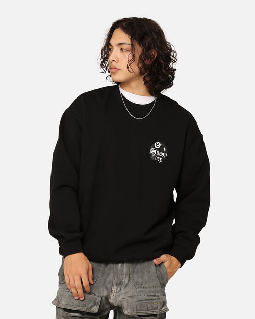 Stüssy 8 Ball Corp Fleece Crewneck Black