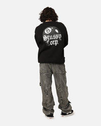 Stüssy 8 Ball Corp Fleece Crewneck Black