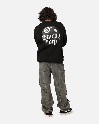 Stüssy 8 Ball Corp Fleece Crewneck Black