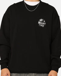 Stüssy 8 Ball Corp Fleece Crewneck Black