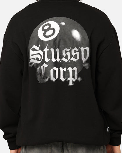 Stüssy 8 Ball Corp Fleece Crewneck Black