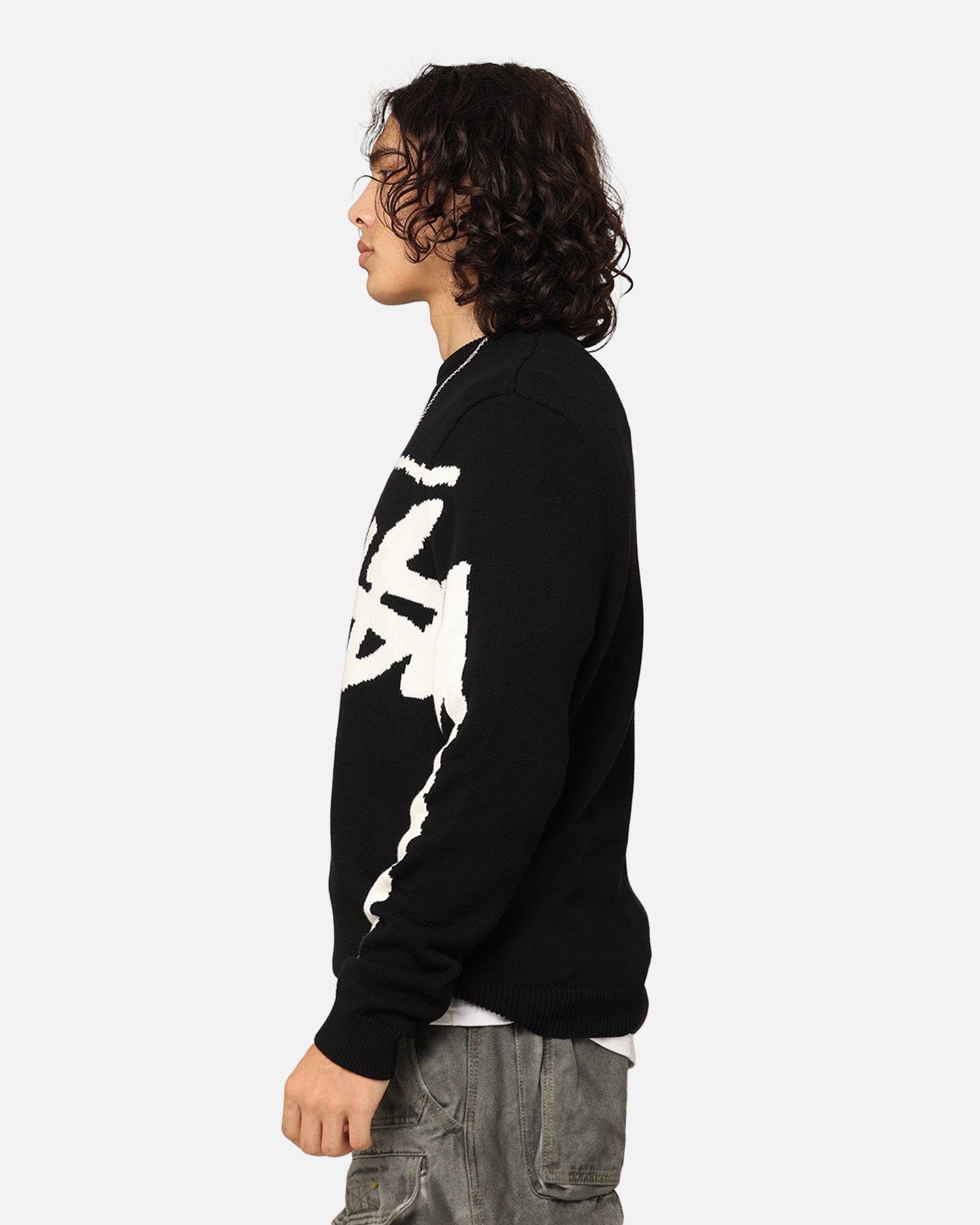 トップス stussy Stock Logo Knit Sweater Stussy Stock Sweater Black | Glue Store