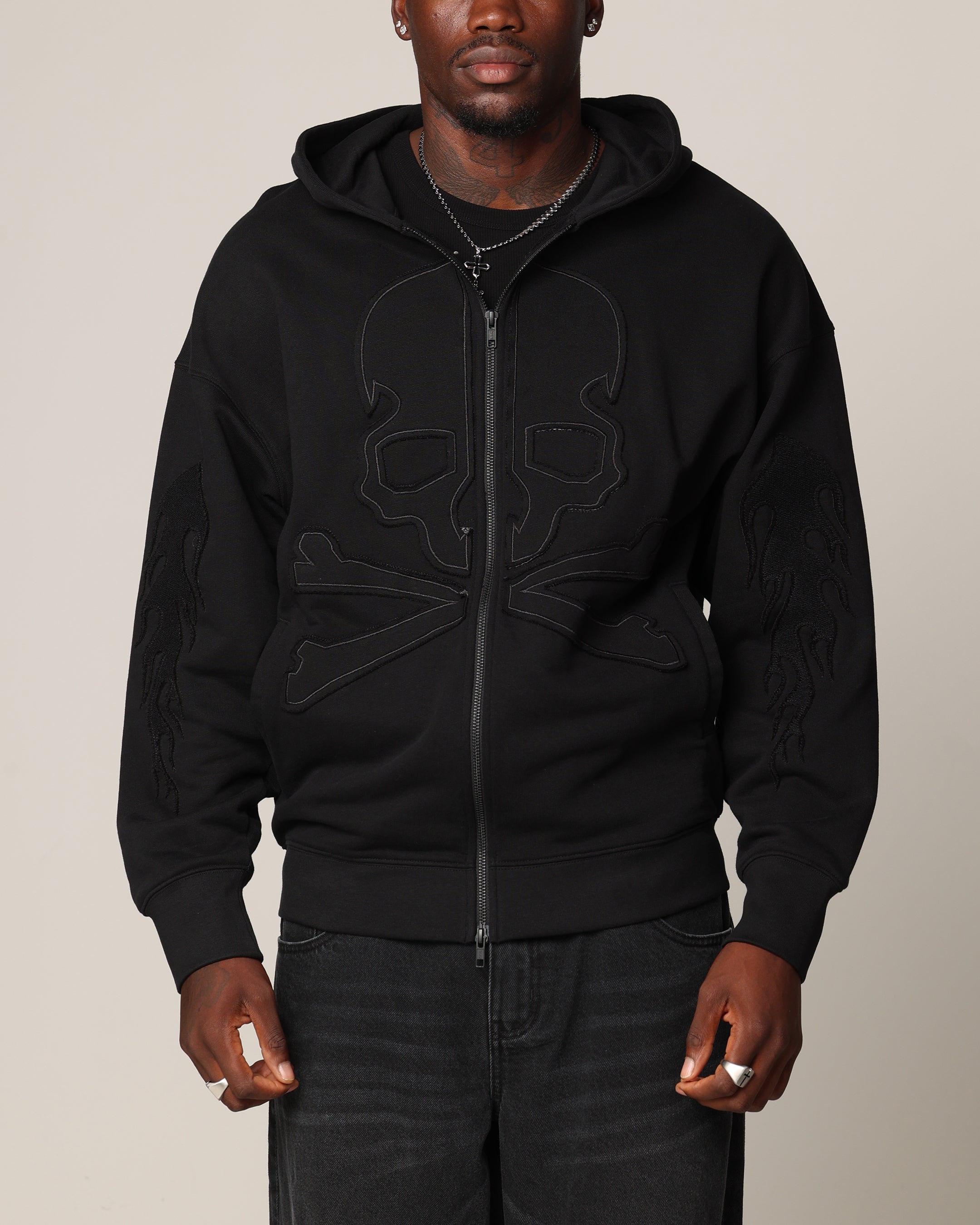 Saint Morta Hellfire Zip Hoodie Black | Culture Kings