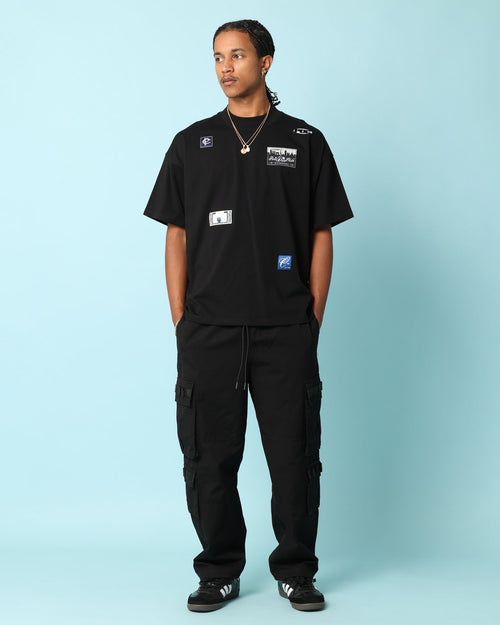 Carré Patchwork Oversized T-Shirt Black