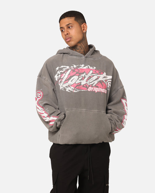 Loiter Wave Break Vintage Hoodie Charcoal