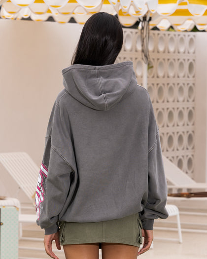 Loiter Wave Break Vintage Hoodie Charcoal