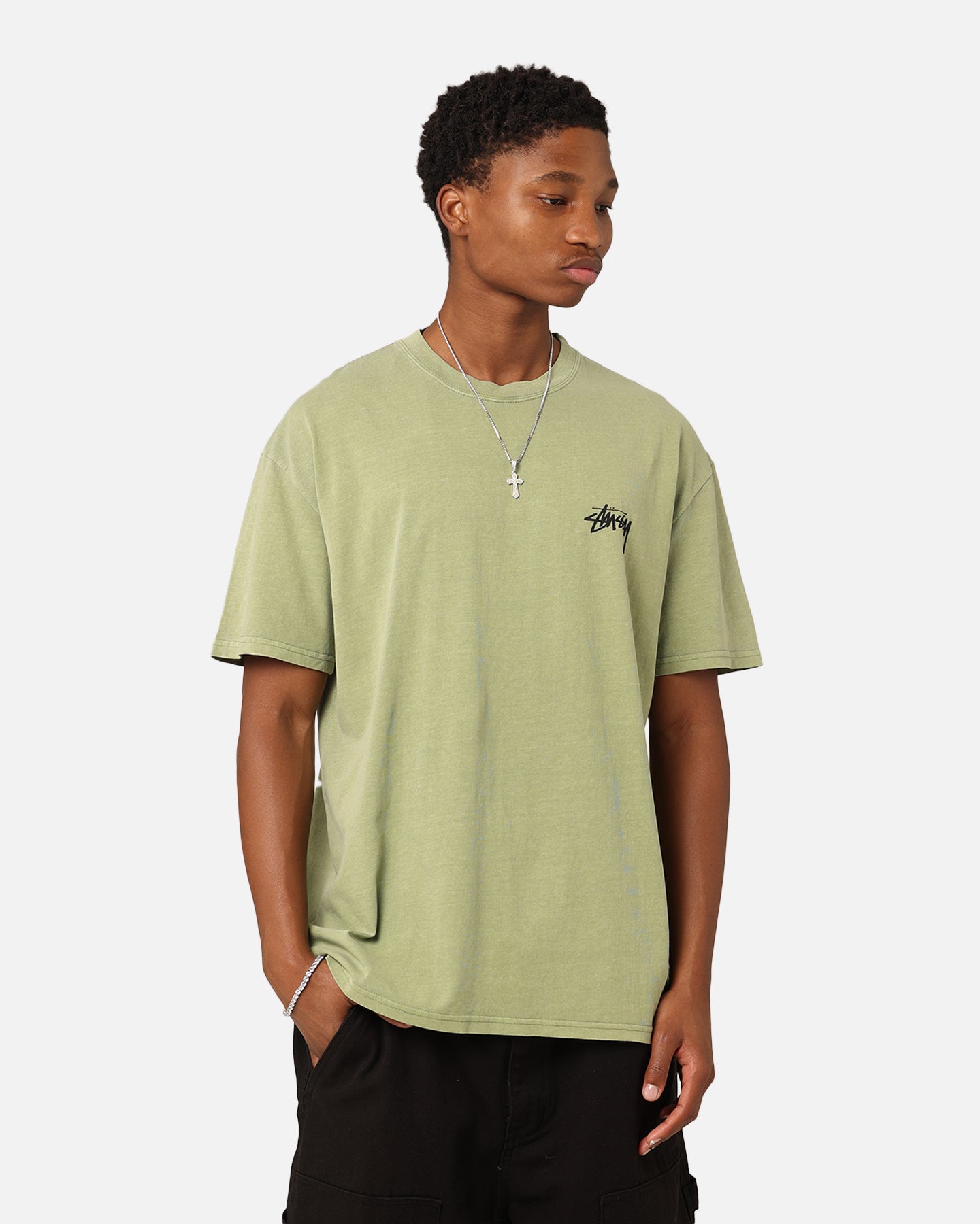 Stüssy Fuzzy Dice T-Shirt Pigment Artichoke | Culture Kings