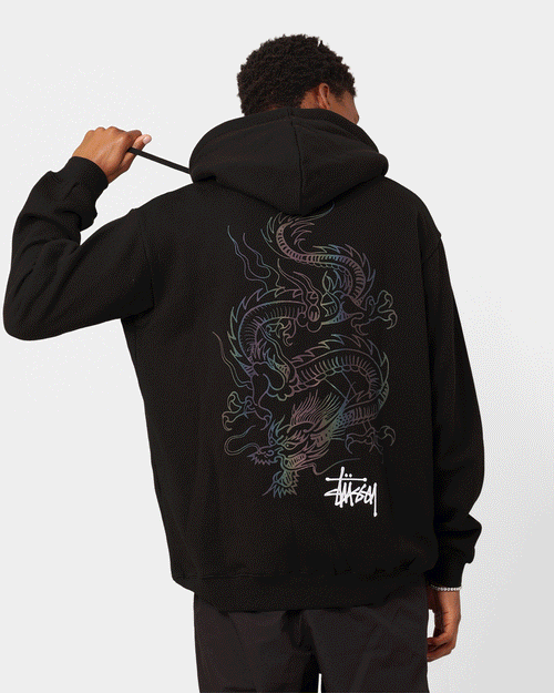 Stüssy UV Dragon Hoodie Pigment Black