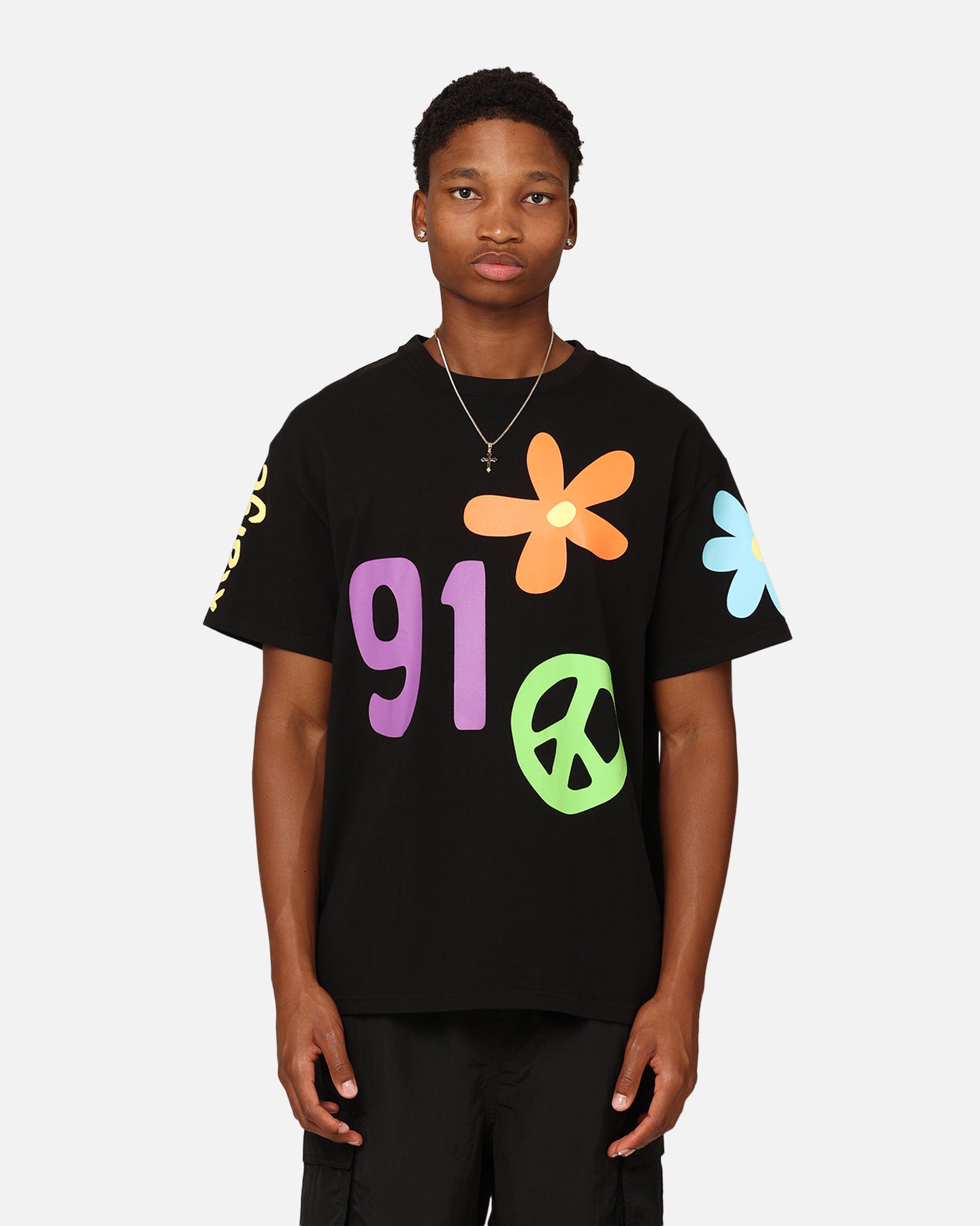 X-Large Flower And Peace T-Shirt Black | Culture Kings