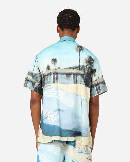 X-Large Graffiti Pool Rayon Short Sleeve Shirt Multi