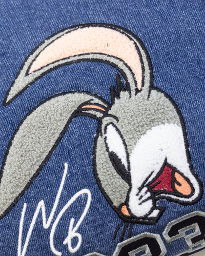 American Thrift X Warner Bros. 100 Years Varsity Jacket Blue/Cream