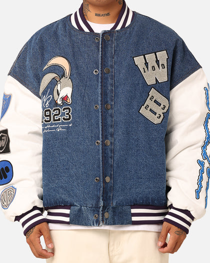 American Thrift X Warner Bros. 100 Years Varsity Jacket Blue/Cream
