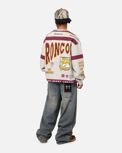 Mitchell & Ness Brisbane Broncos Team Crewneck Grey Marle