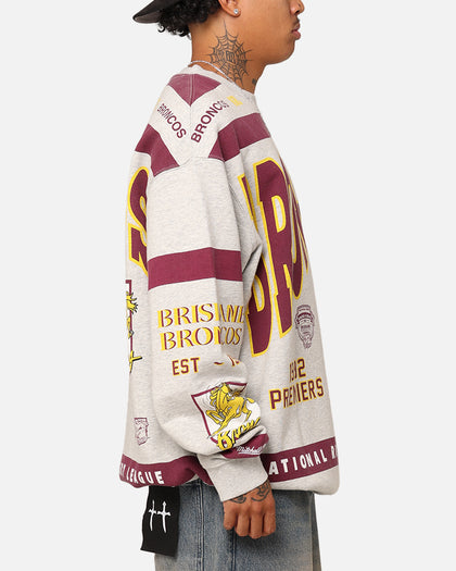 Mitchell & Ness Brisbane Broncos Team Crewneck Grey Marle