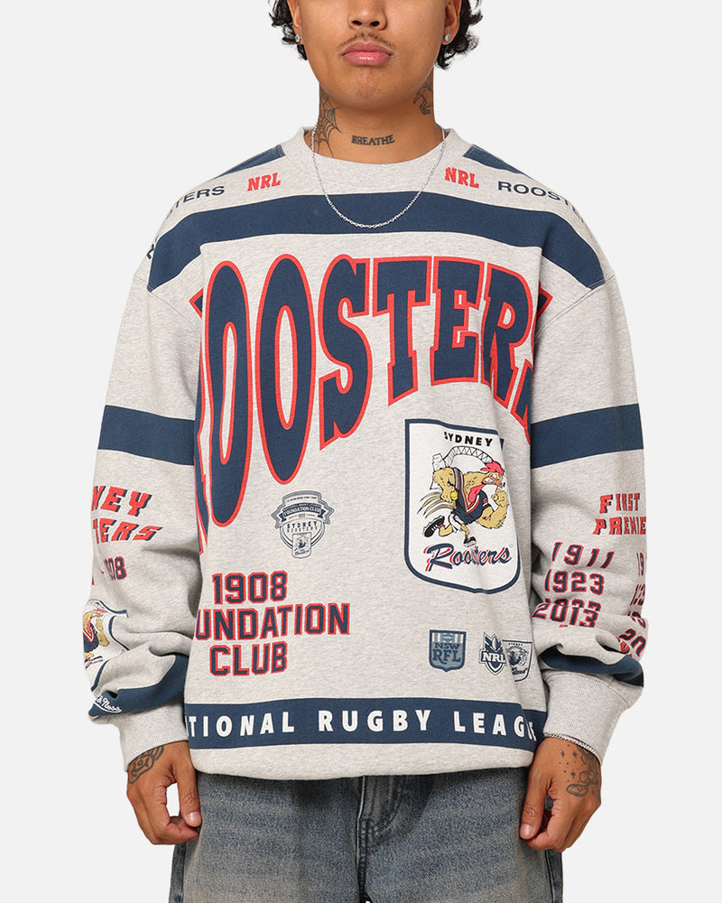 Mitchell & Ness Sydney Roosters Team Crewneck Grey Marle