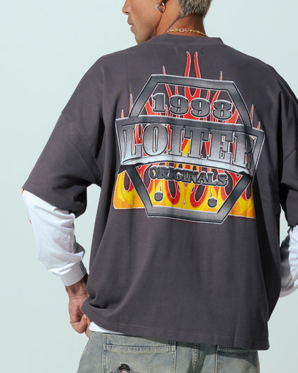 Loiter Motor Box T-Shirt Charcoal