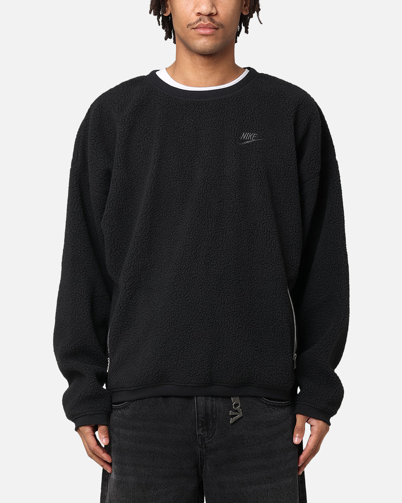 【ちゃか】TRACK CREW NECK SHIRT Nike Sherpa Winter Crewneck Black/Anthracit | Culture Kings