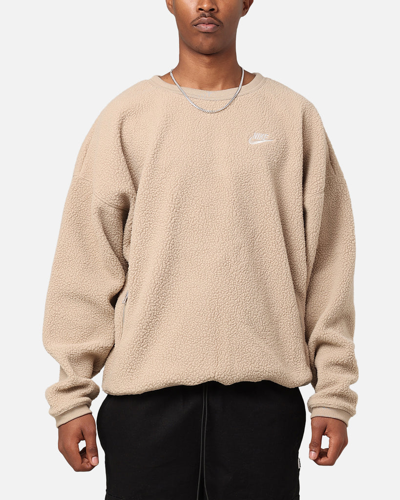 Nike Sherpa Winter Crewneck Khaki/Light Orewood | Culture Kings