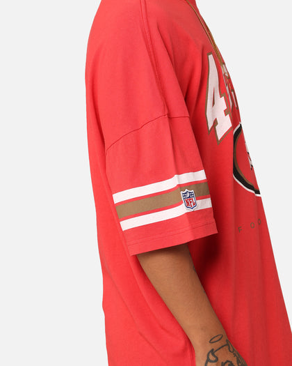 Majestic Athletic San Francisco 49ers Vintage Sport Striped Sleeve T-Shirt Faded Red
