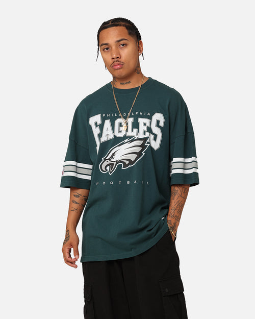 Majestic Athletic Philadelphia Eagles Vintage Sport Striped Sleeve T-Shirt Faded Teal