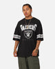Majestic Athletic Las Vegas Raiders Vintage Sport Striped Sleeve T-Shirt Faded Black