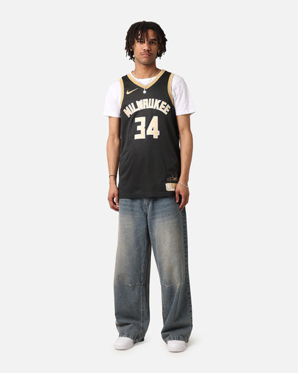 Nike Giannis Antetokounmpo Milwaukee Bucks Dri-FIT 2024 Select Series Jersey Black/Gold