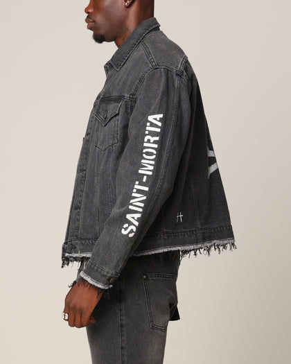 Saint Morta Youth Noize Denim Jacket Black Shadow