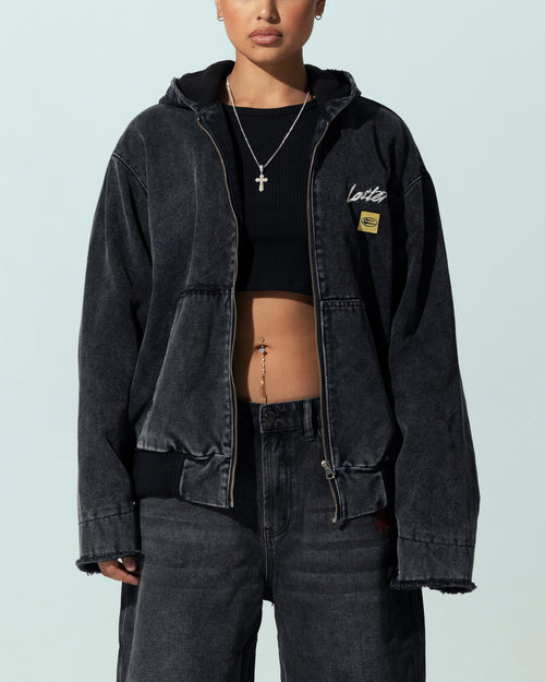 Loiter Workwear Zip Jacket Vintage Black