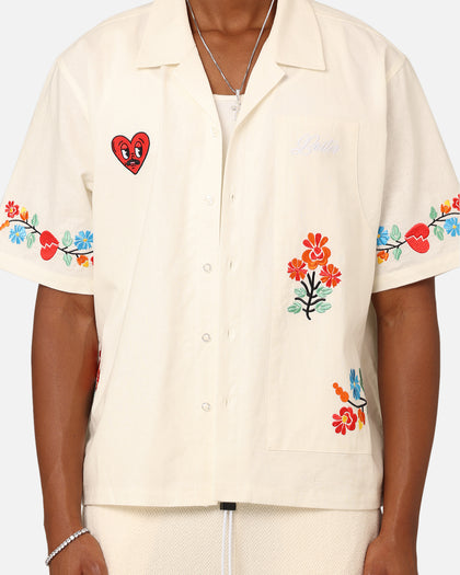 Loiter Oasis Embroidered Button Up Shirt Ecru