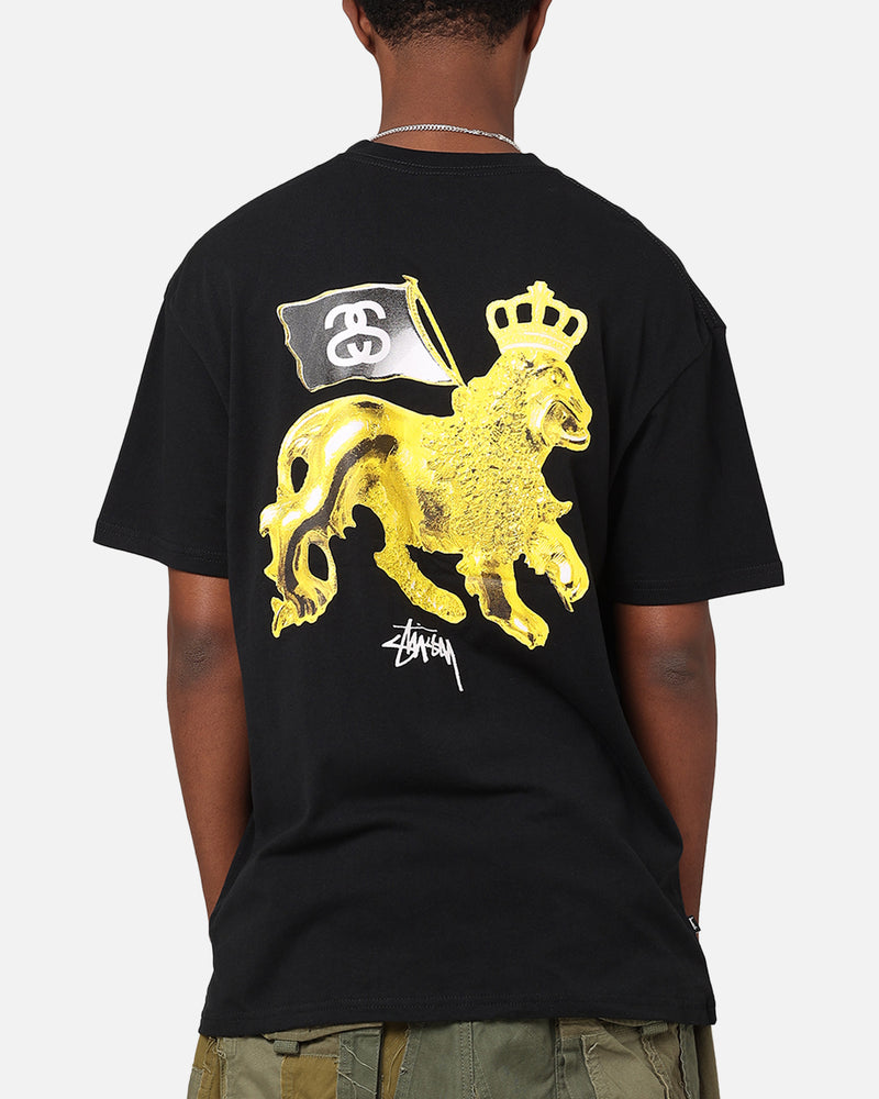 Stussy Gold Lion T-Shirt Black