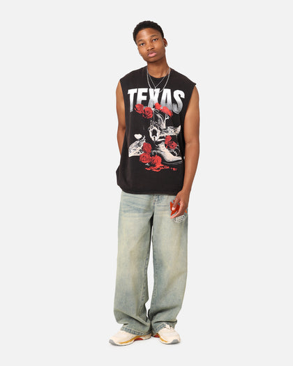 Goat Crew Texas Vintage Muscle T-Shirt Black Wash