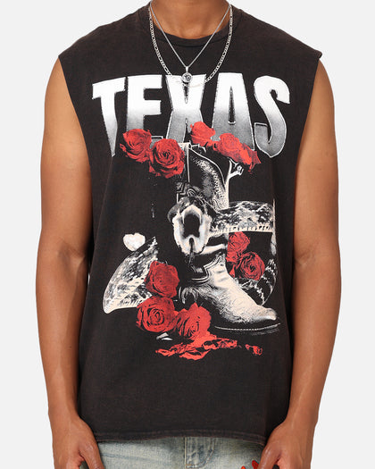 Goat Crew Texas Vintage Muscle T-Shirt Black Wash