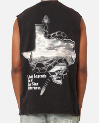 Goat Crew Texas Vintage Muscle T-Shirt Black Wash