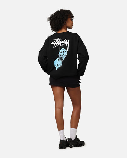 Stussy Women's Fuzzy Dice Oversized Crewneck Pigment Black
