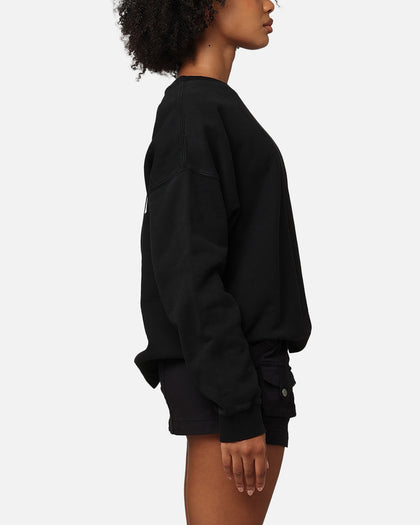 Stussy Women's Fuzzy Dice Oversized Crewneck Pigment Black