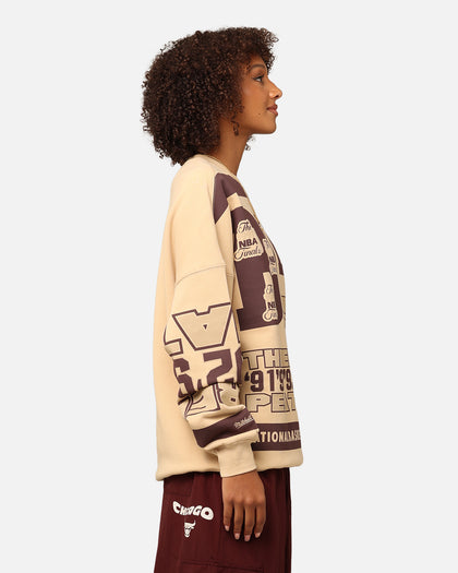 Mitchell & Ness Women's Chicago Bulls League Crewneck Warm Sand