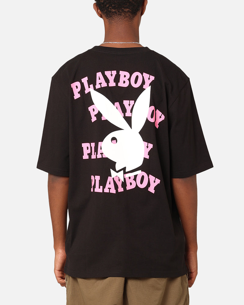 Playboy Bunny Wavy Stack T-Shirt Black