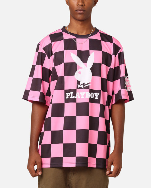 Playboy Checkered Soccer Jersey Pink/Black